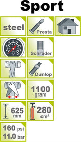 Icetoolz 240A451 Vysokotlaké čerpadlo čerpadlo čerpadlo ocel s měřičem 160psi žluté