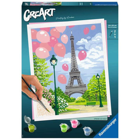 Ravensburger creart spring in paris - schilderen op nummer voor volwassenen - hobbypakket