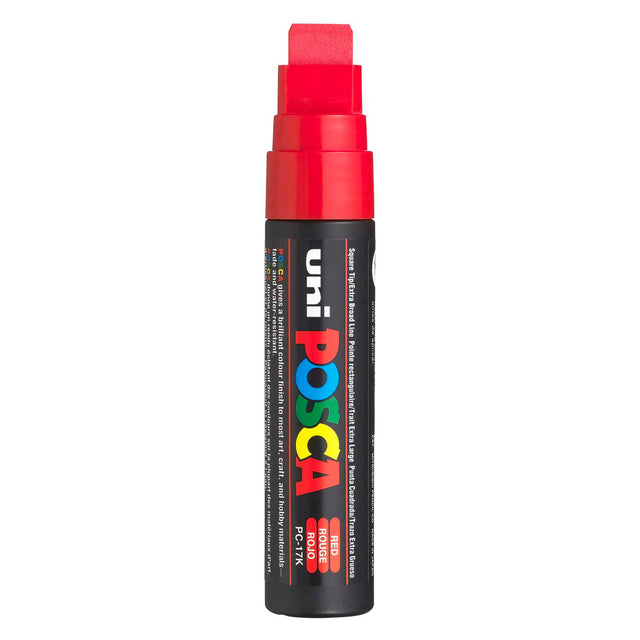 Posca uni verfmarker 17k rood - blokpunt 15mm