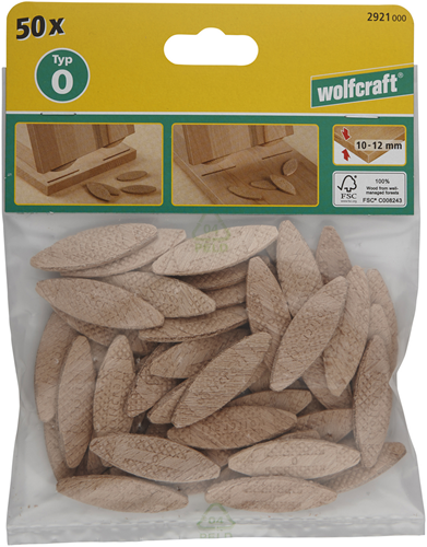 Wolfcraft verbindingsplaatjes | grootte 0 | 1 set - 2921000