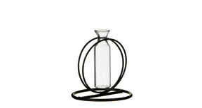 Metalen cirkel d10 h10cm zwart met reageerbuis