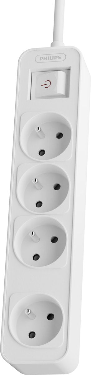 Philips tafelcontacdoos 4 voudig met schakelaar wit