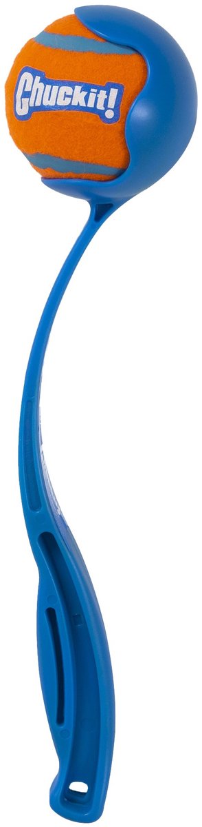 Chuckit! sport ball launcher - 30 cm werpstok - ballenwerper - hondenspeelgoed - incl. tennisbal medium - ø 6 cm - kunststof - assorti xs