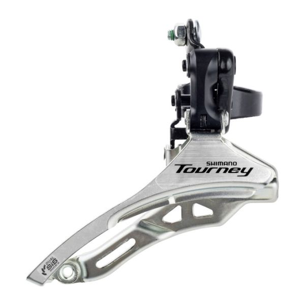 Shimano voorderailleur tourney fd-ty300 3x6 7 speed - down swing - down pull - hoge klem 28,6 mm - 42t - (66-69°)