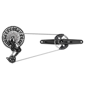 Sram groepset eagle 90 dub t-type inclusief: achterderailleur shifter crankset 165mm wide gx ketting cassette 10-52
