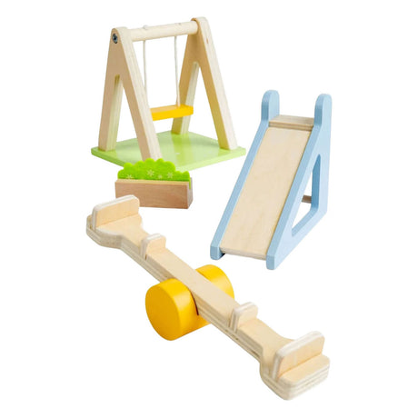 Bigjigs houten poppenhuis tuinset - fsc houten buitenspeelgoed.