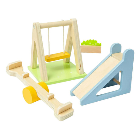 Bigjigs houten poppenhuis tuinset - fsc houten buitenspeelgoed.