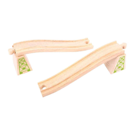 Bigjigs houten rails - op- en afrit - 4dlg.