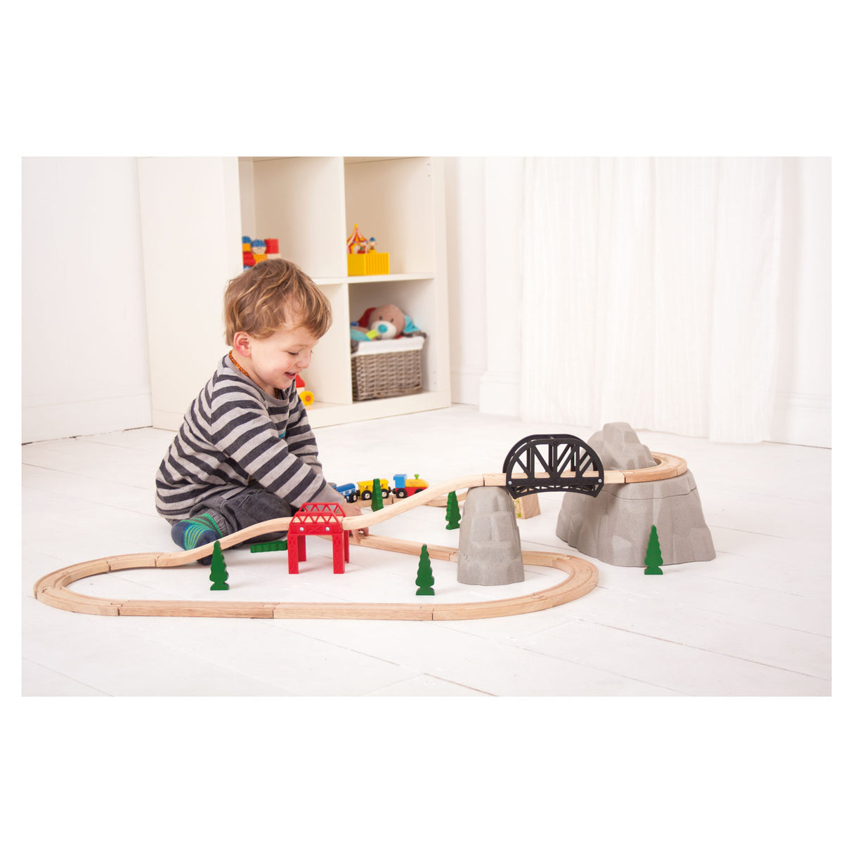 Bigjigs Wooden Rails Rocky Mountain Expansion Set, 12dlg.