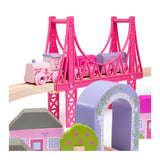 Leseni vlak Bigjigs set City Pink