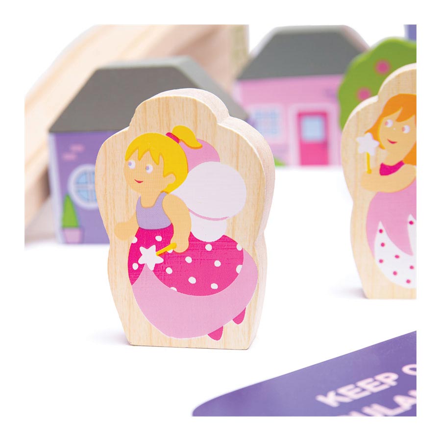 Bigjigs Wooden Train Set City Pink