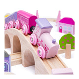 Bigjigs in legno set di treni rosa