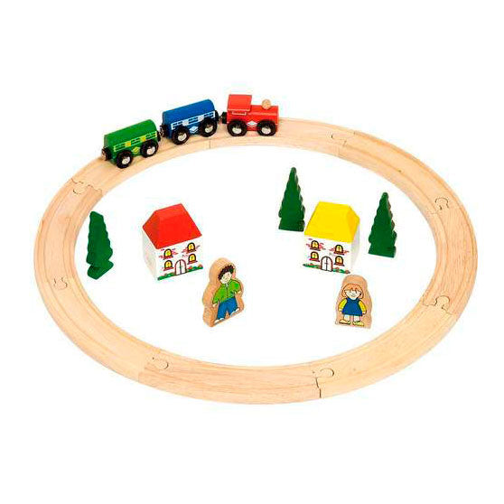 Bigjigs wooden train set junior, 20dlg.