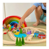 Bigjigs houten treinbaan - - 8-vormig - 26-delig