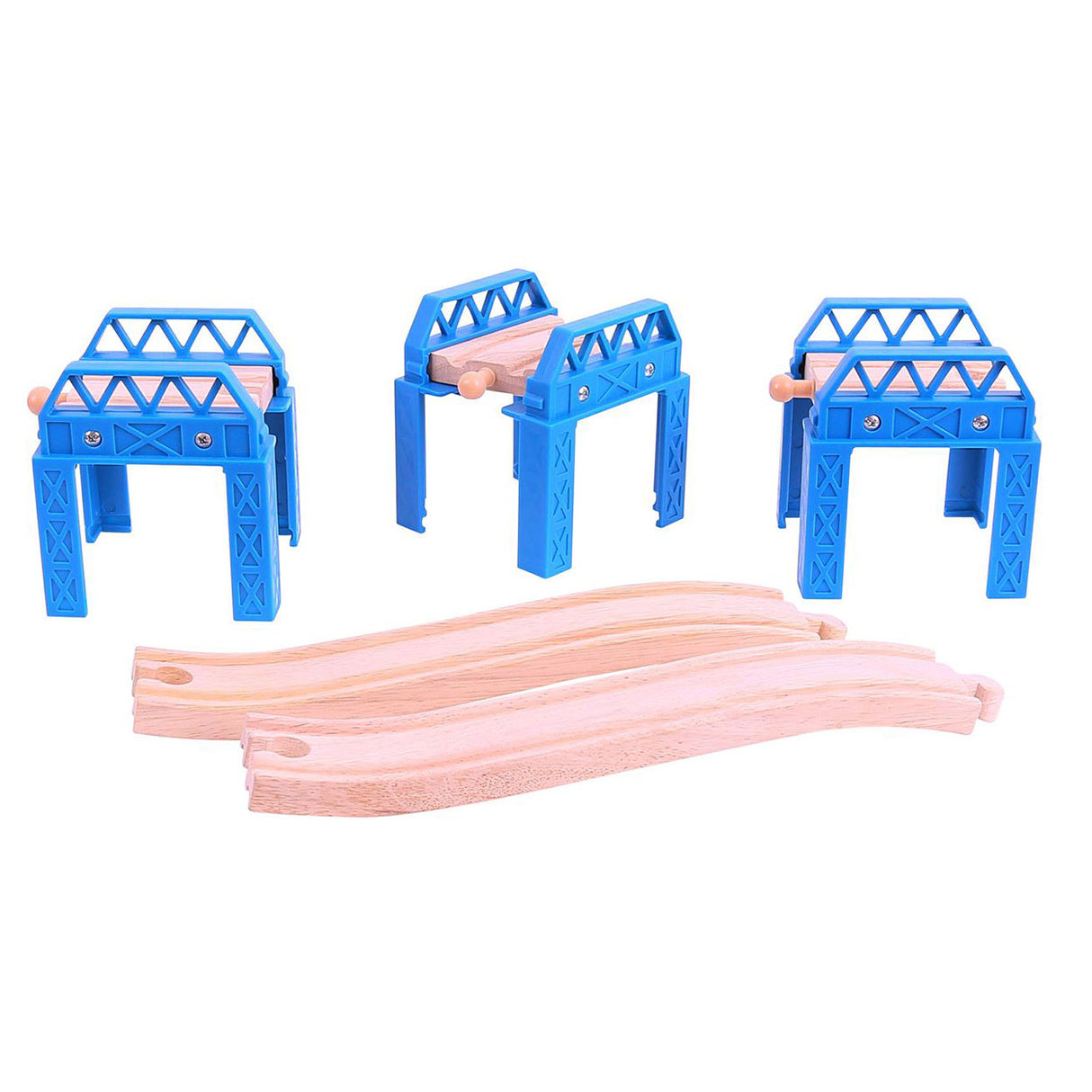 Bigjigs Wooden Rail Bridge Parts, 3 °.