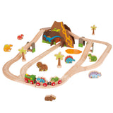 Bigjigs Wooden Train set, 49dlg.