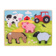 Bigjigs houten puzzel boerderij, 5dlg.