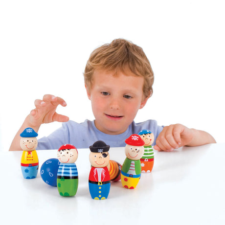 Bigjigs spel - bowlen - piraat - 8cm hoog