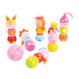 Bigjigs Wooden Bowling Set Princessess, 7dlg.