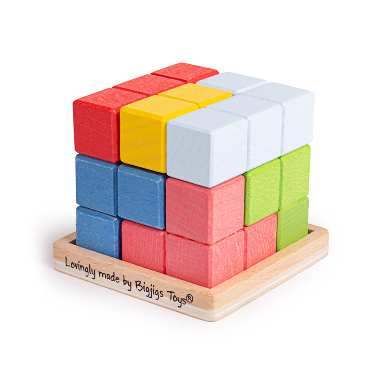 Bigjigs Wooden Lock-a-Cube Kubus puzzle