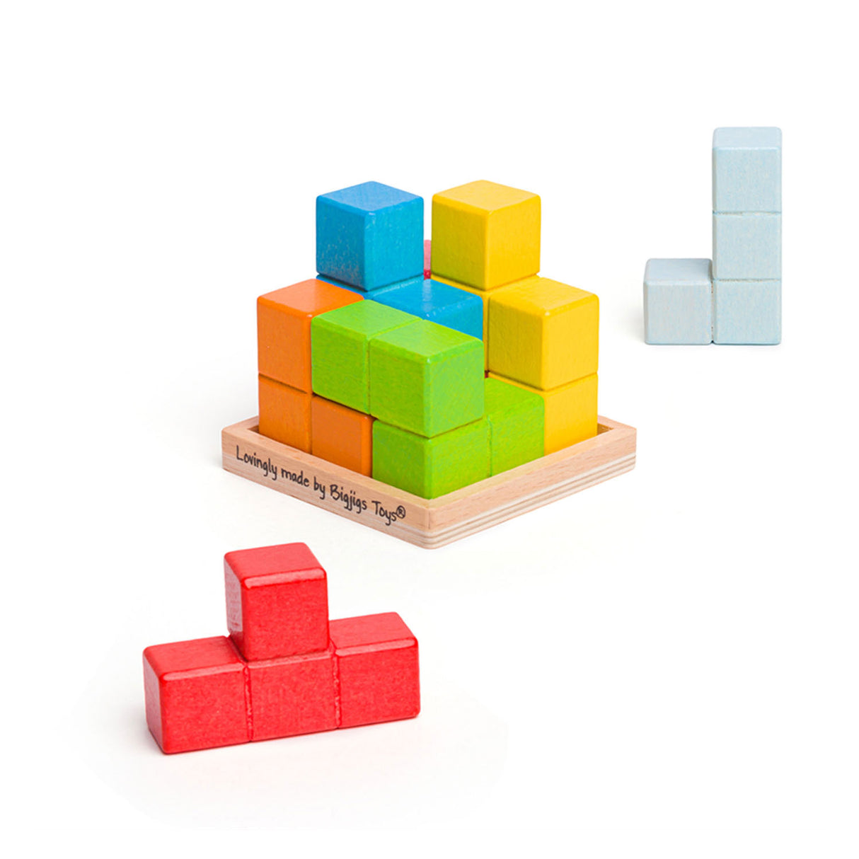 BigJigs drewniana lock-a-cube kubus puzzle