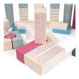 Bigjigs wooden building blocks in storage, 50dlg