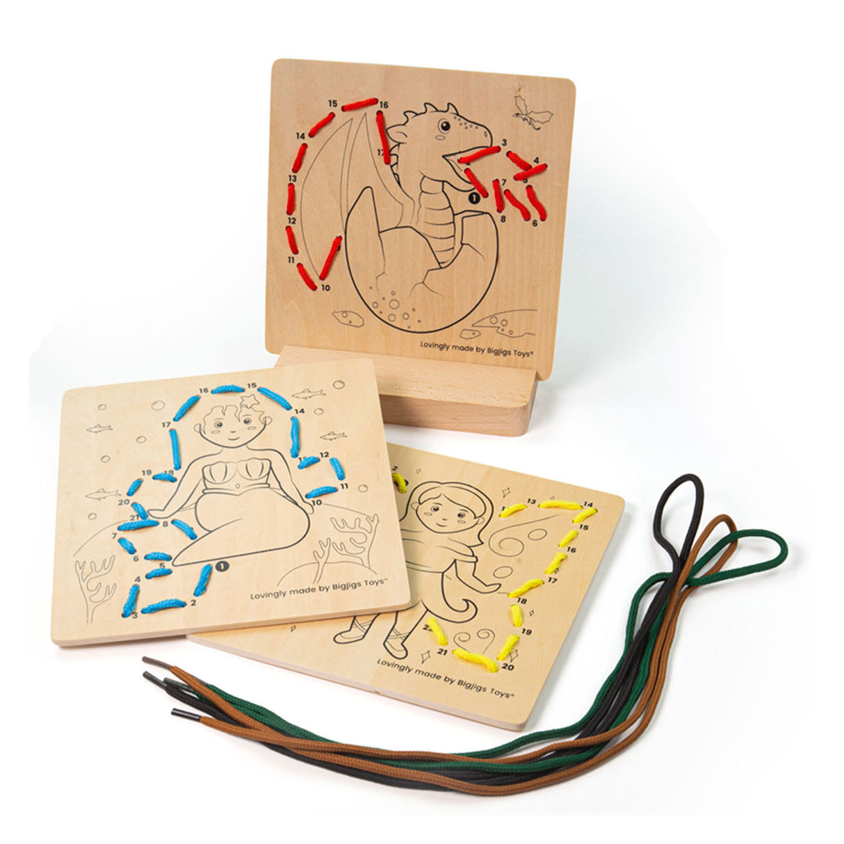 Bigjigs Wooden Road Road en Number Fairy Tale World, 8dlg.