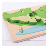 Bigjigs Holz Tel Puzzle Krokodil, 10st.