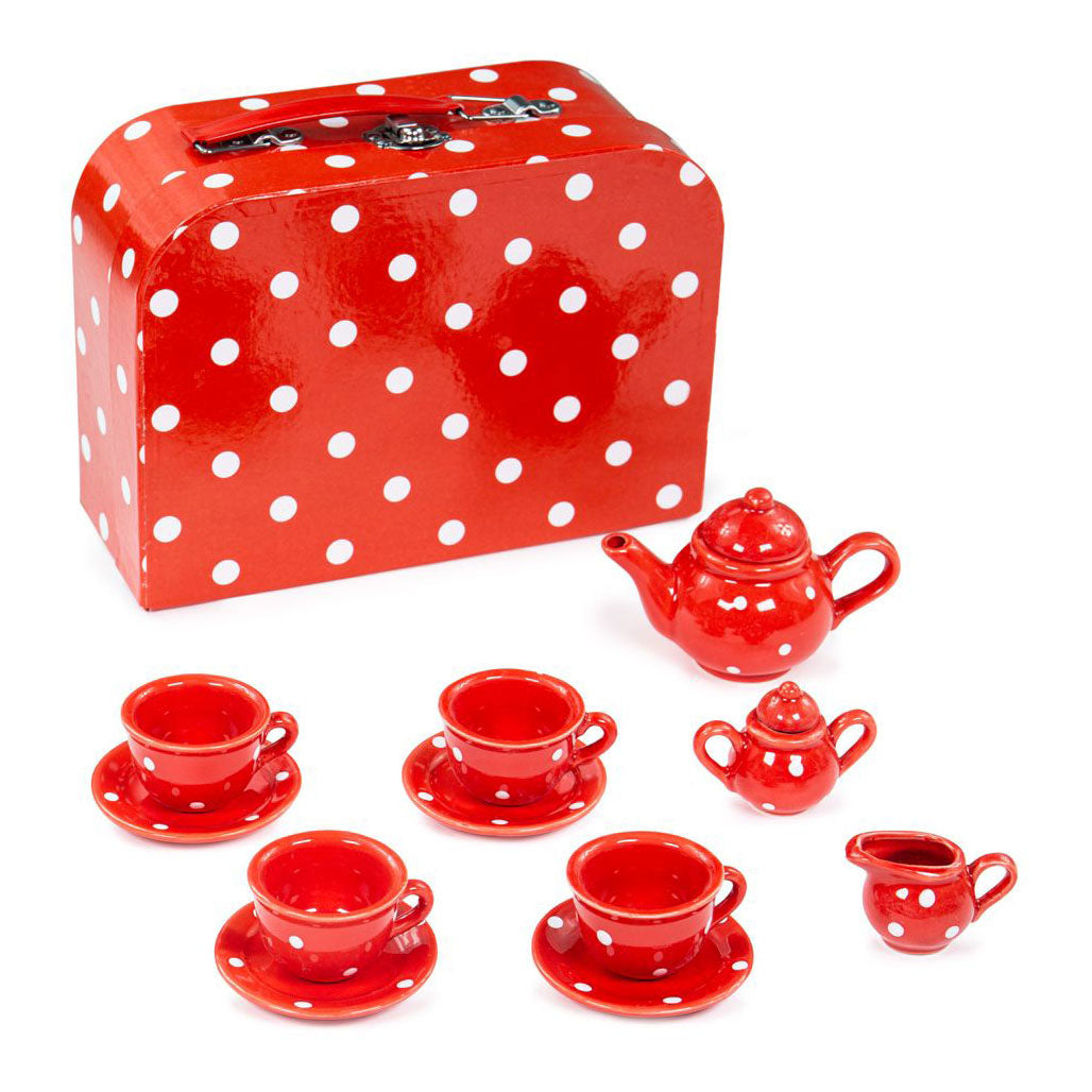 Bigjigs Porcelain Tea Force i Buurtcase, 12dlg.