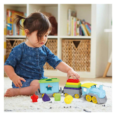 Green toys stapel en sorteer trein, 12dlg.