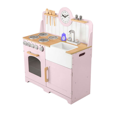 Tidlo houten speelkeuken landelijk roze, 7dlg.