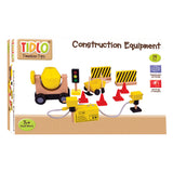 Tidlo houten poppenhuis bouwvakkers constructie materiaal, 13dlg.