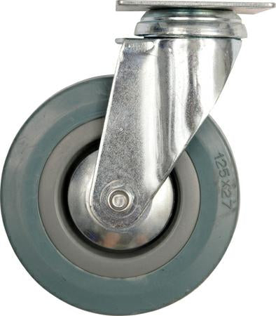 Vorel wieldraaiers van grijs rubber 50mm