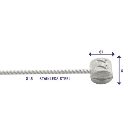 Rem binnenkabels Elvedes 2250mm RVS Slick Ø1,5mm T-nippel (100 stuks)