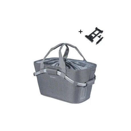 Basil fietsmand 2day carry all met mik bevestiging 22 liter 20 x 38 x 17 cm - grijs