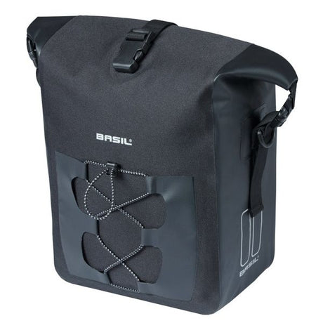 Basil enkele tas navigator waterproof m mik 12-15l 17 x 28 x 34 cm - zwart