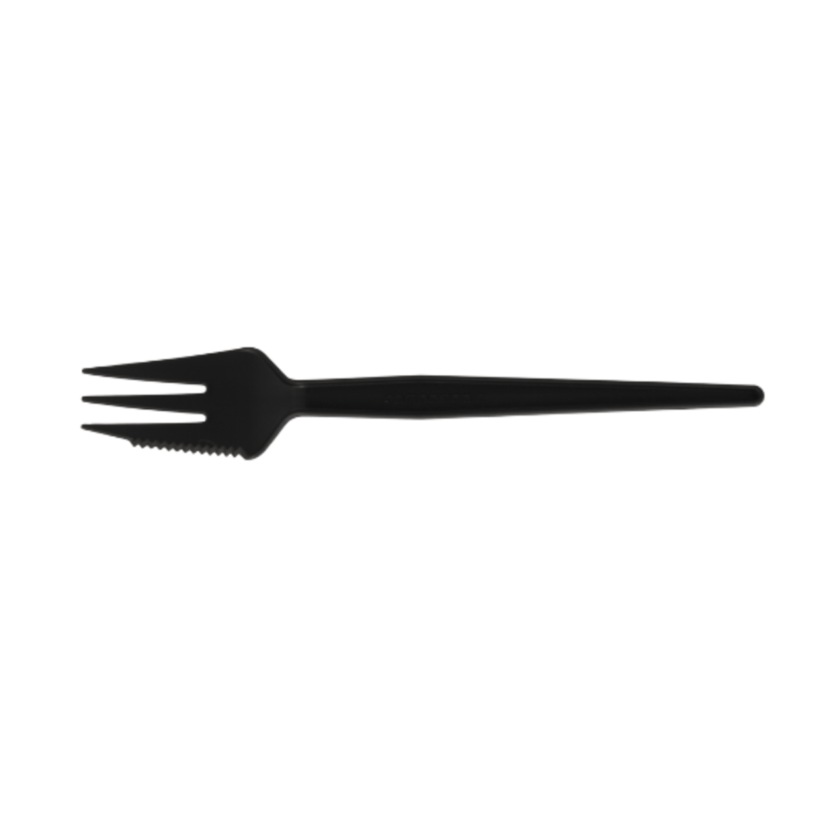 Snackvork herbruikbaar met snijrand 130mm zwart (1000 stuks)