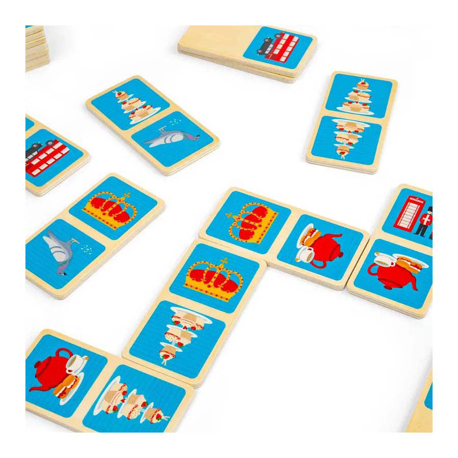 Bigjigs houten londen dominospel, 28dlg.