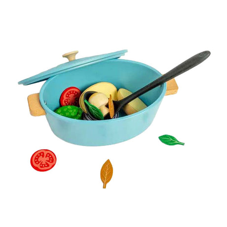 Bigjigs houten stoofpannen speelset, 17dlg.