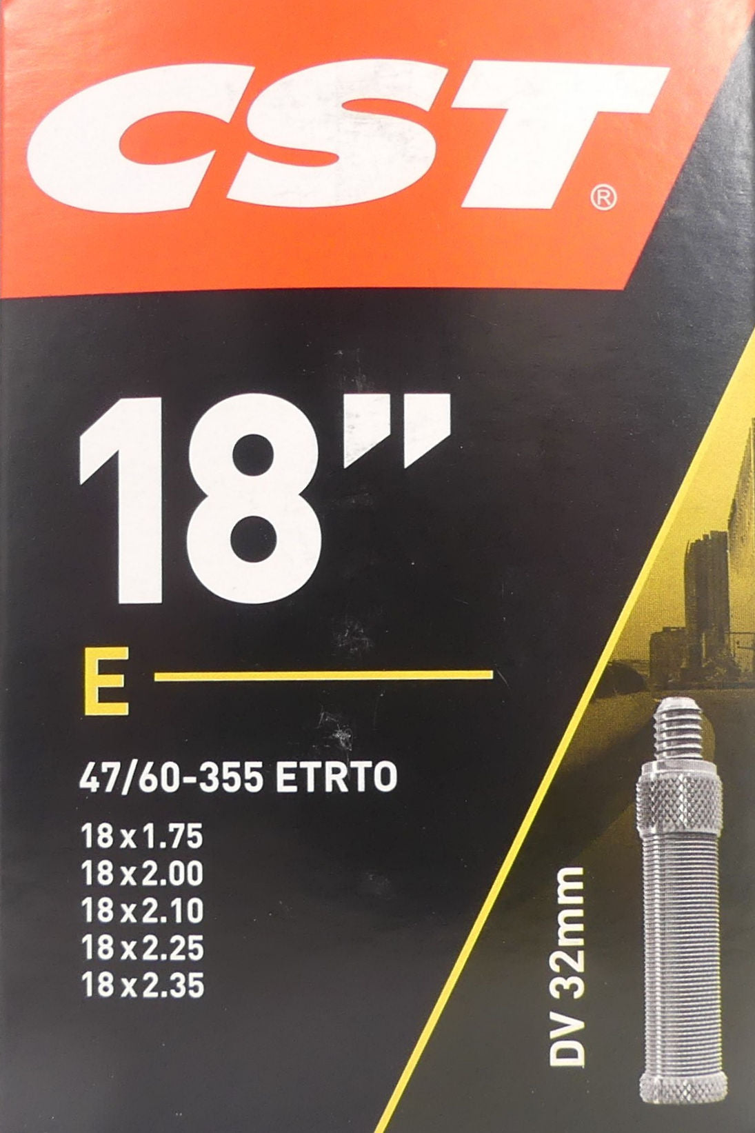 CST Inner Tube 18x1.75 Etro 47 60-355, ventil: Blitz Holland 32mm