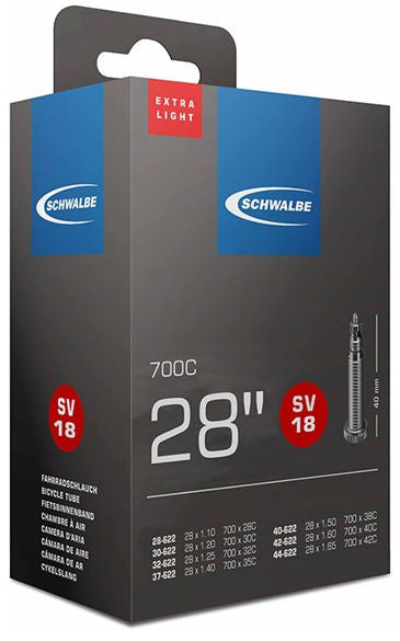 Schwalbe Inner Tube SV18 Extra Light 28 28 47-622 635 40mm Valiel