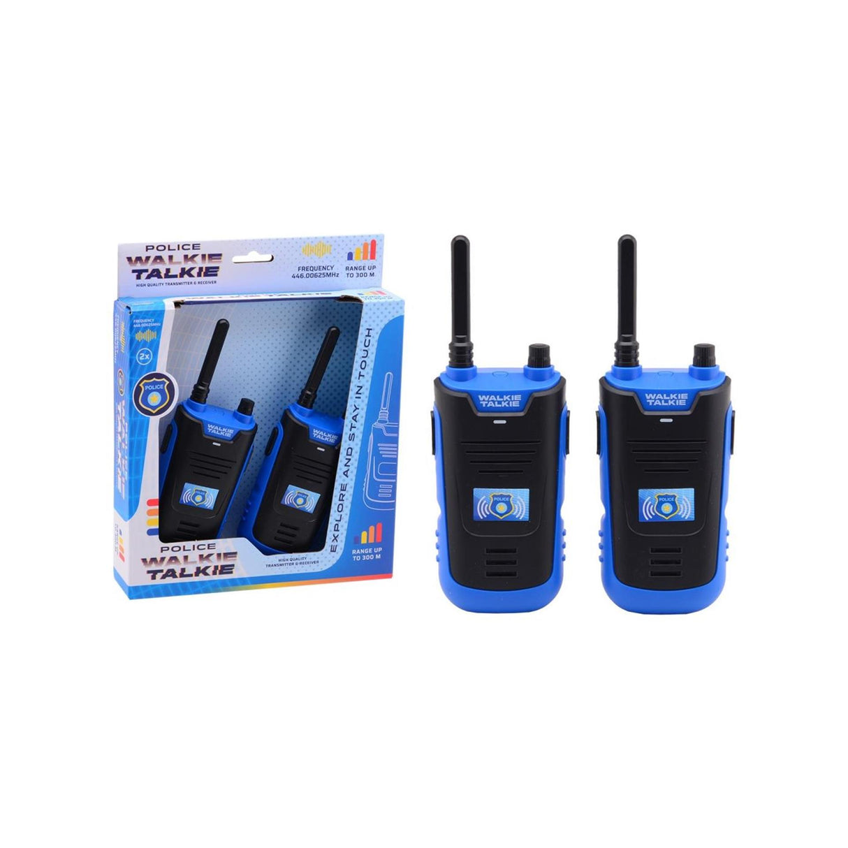 Johntoy walkie talkie politie - 300 meter bereik