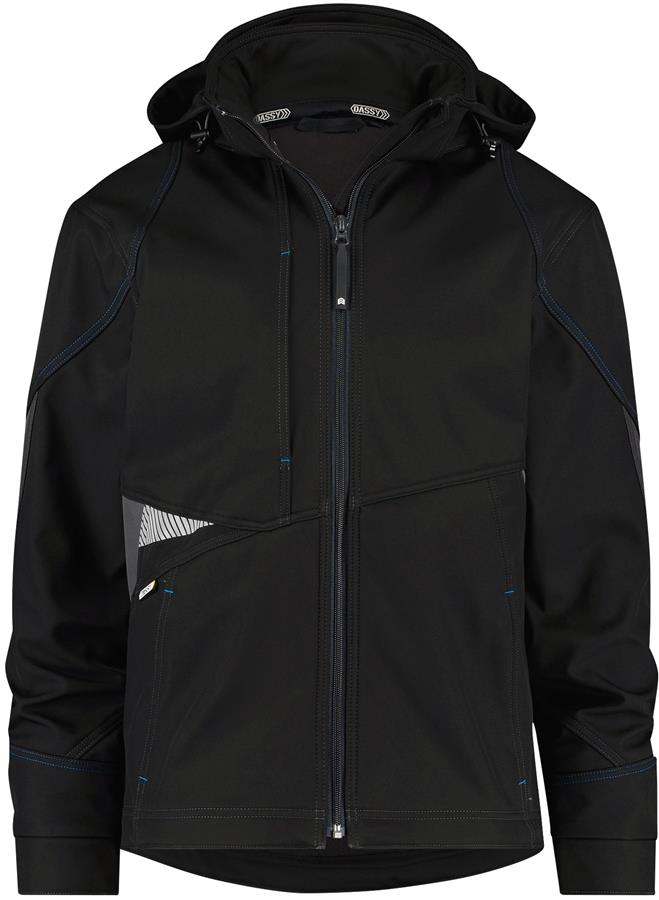 Dassy gravity softshell zwart grijs mt l