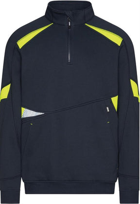 Dassy sweater aratu nachtblauw fluogeel xl