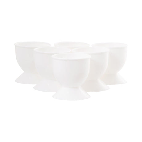 Eierdopjes kunststof set a 6 stuks ø4,5xh4,5cm wit