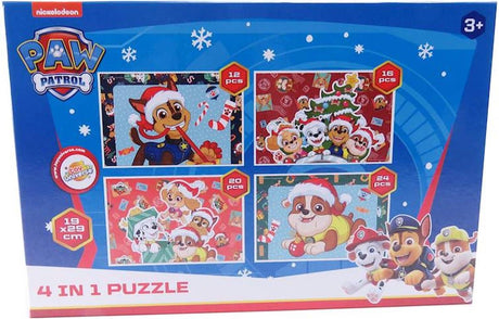 Van der doelen paw patrol – 4-in-1 kerstpuzzel – 12 tot 24 stukjes