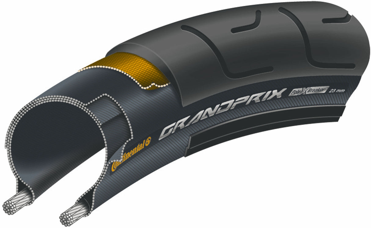 Continental Grand Prix - Racing Bike Band 700x23C - Band de fil - noir