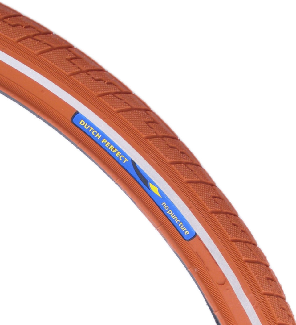 DutchPerfect Tire Dutch Perfect 28 x 1,40 40-622 mm Brown anti-fuite avec réflexion