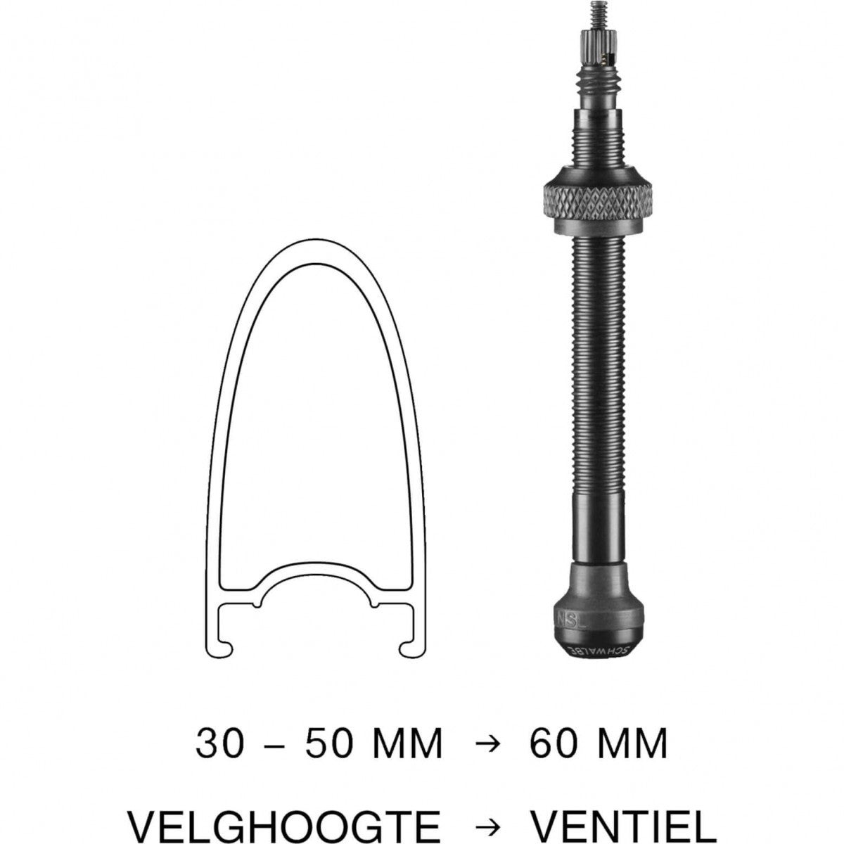 Tubeless Valve Schalbe 60mm (2 Stécker)