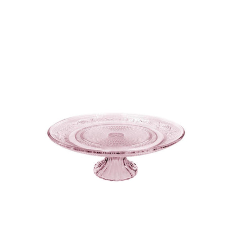 Ideas 4 seasons schaal op voet glas ø23xh8cm roze